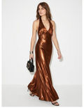 The Valentina Metallic Halter Maxi