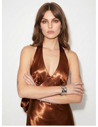 The Valentina Metallic Halter Maxi