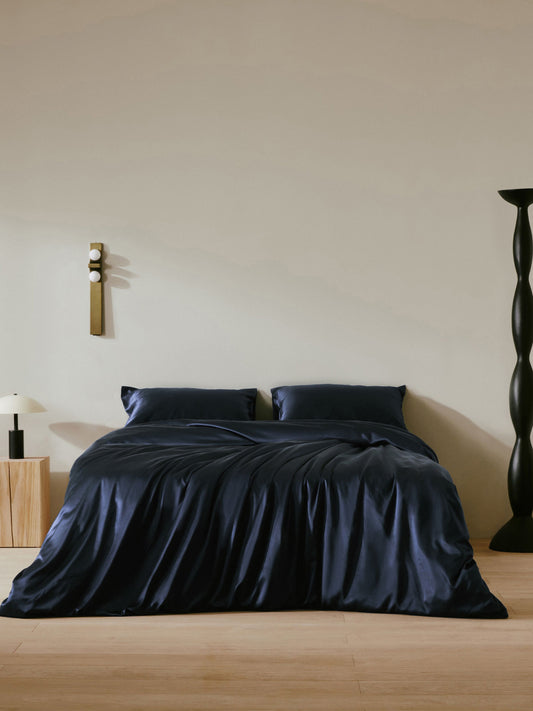 19 Momme Terse Envelope Silk Pillowcase Navy Blue 50x75cm