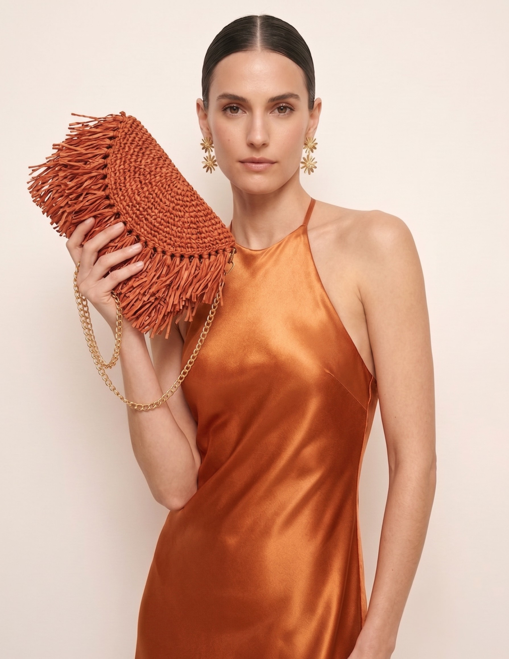 Ibiza Orange high-halter neck