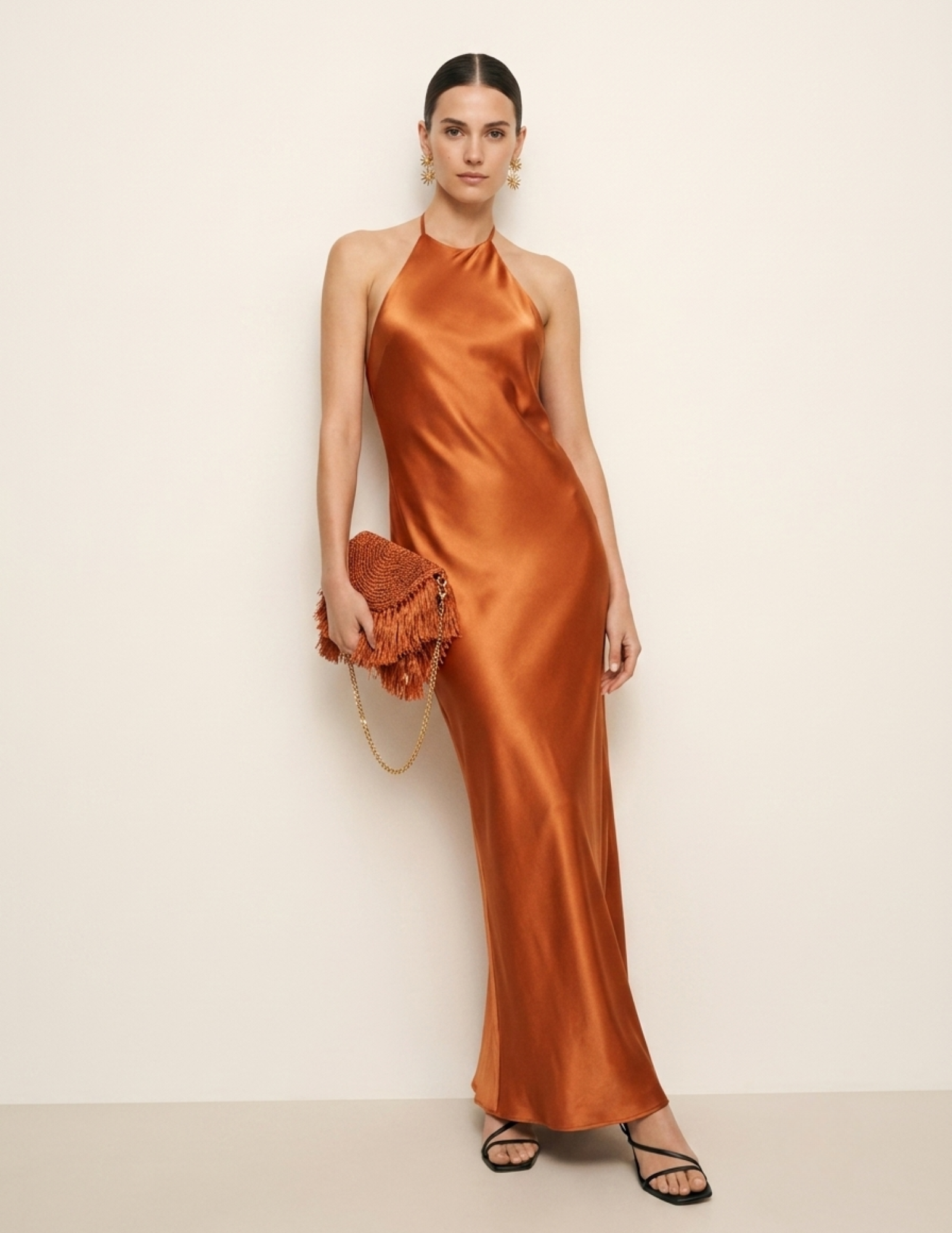 Ibiza Orange high-halter neck