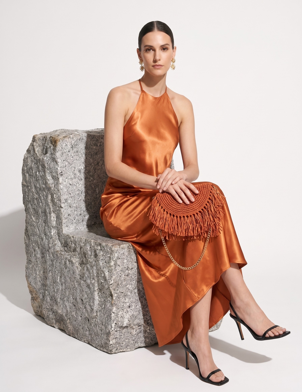 Ibiza Orange high-halter neck