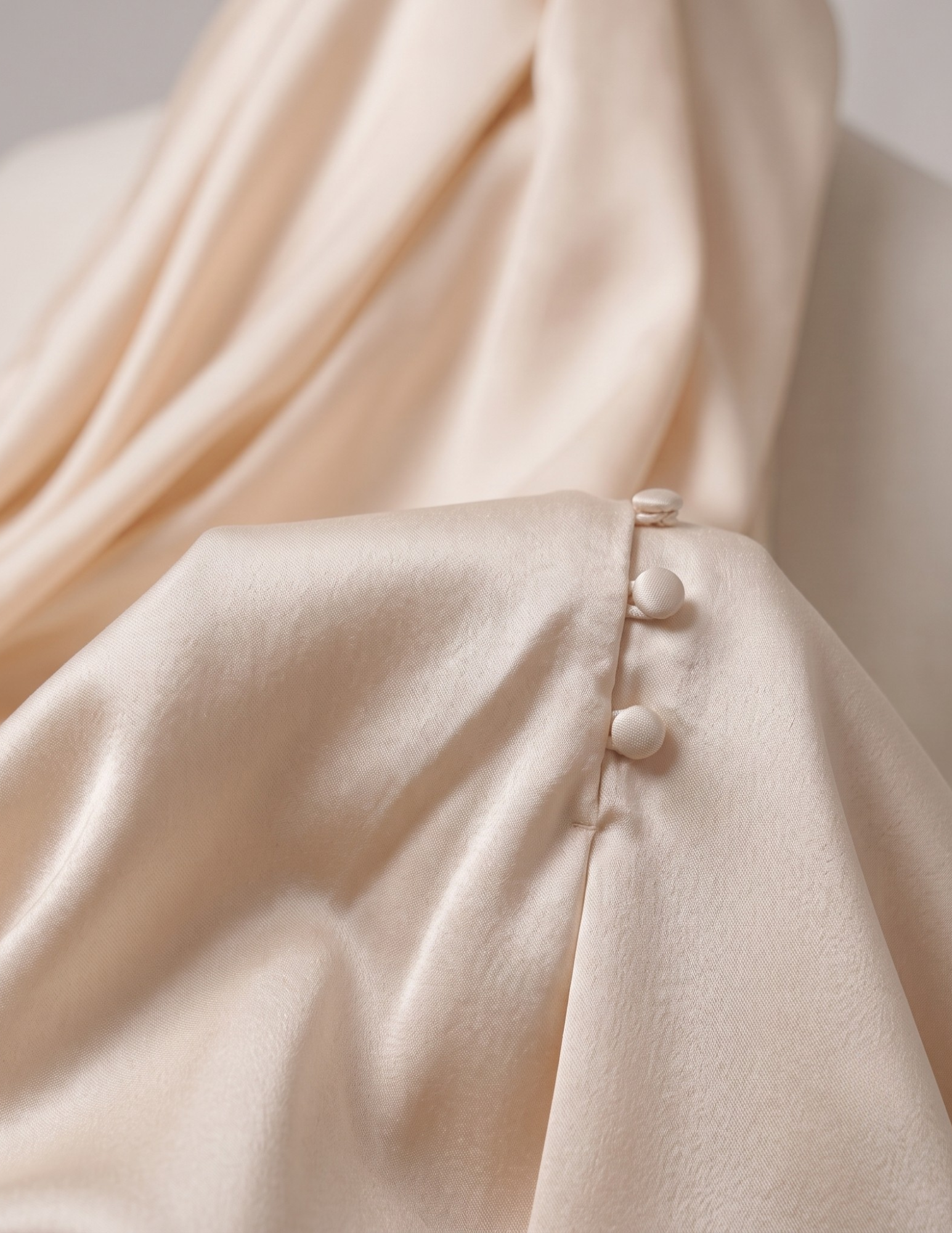 Ablaze Ivory Draped Backless Halter Gown