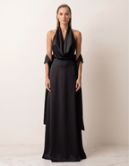 Seraphina Backless Silk Satin Evening Gown