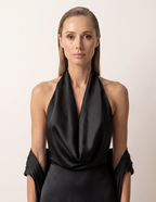 Seraphina Backless Silk Satin Evening Gown