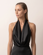 Seraphina Backless Silk Satin Evening Gown