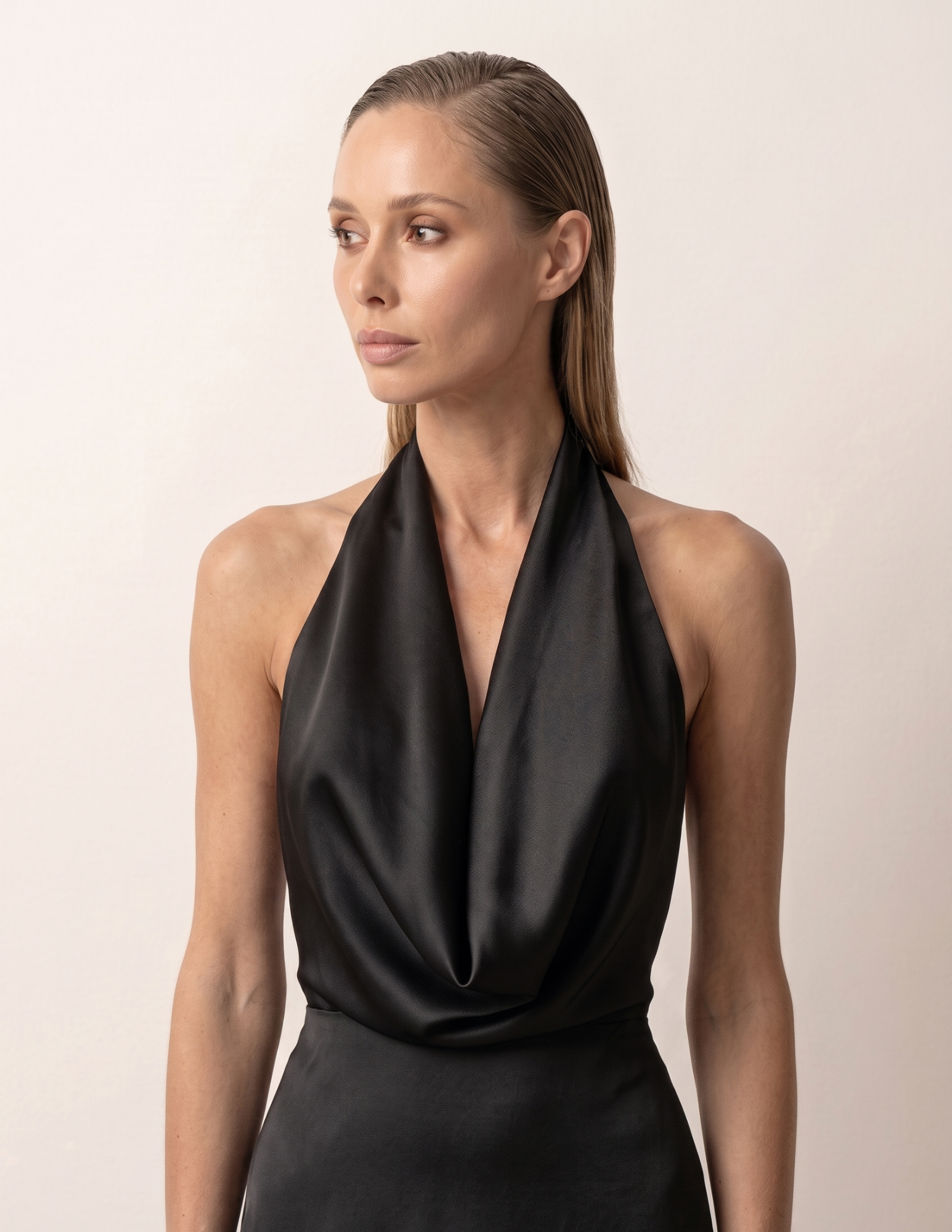 Seraphina Backless Silk Satin Evening Gown