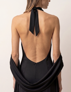 Seraphina Backless Silk Satin Evening Gown
