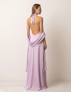 Seraphina Backless Silk Satin Evening Gown