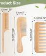 3PCS Bamboo Comb Natural Wooden Comb for Women
