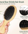 5 Pack Bamboo Hair Brush Set for Hair Growth, Detangling Comb Set
