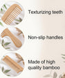 3PCS Bamboo Comb Natural Wooden Comb for Women