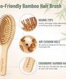 5 Pack Bamboo Hair Brush Set for Hair Growth, Detangling Comb Set
