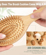5 Pack Bamboo Hair Brush Set for Hair Growth, Detangling Comb Set