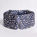 %100 Vesper Blue SIlk Daisy Patter Sleep Eye Mask