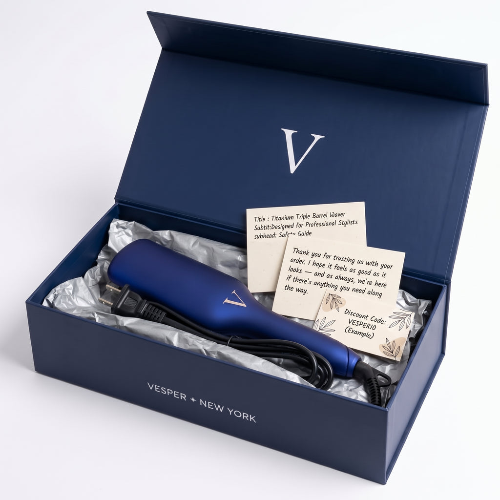 Vesper New York Multi-Waver Titanium 4-in-1  Triple Barrel Waver 1"