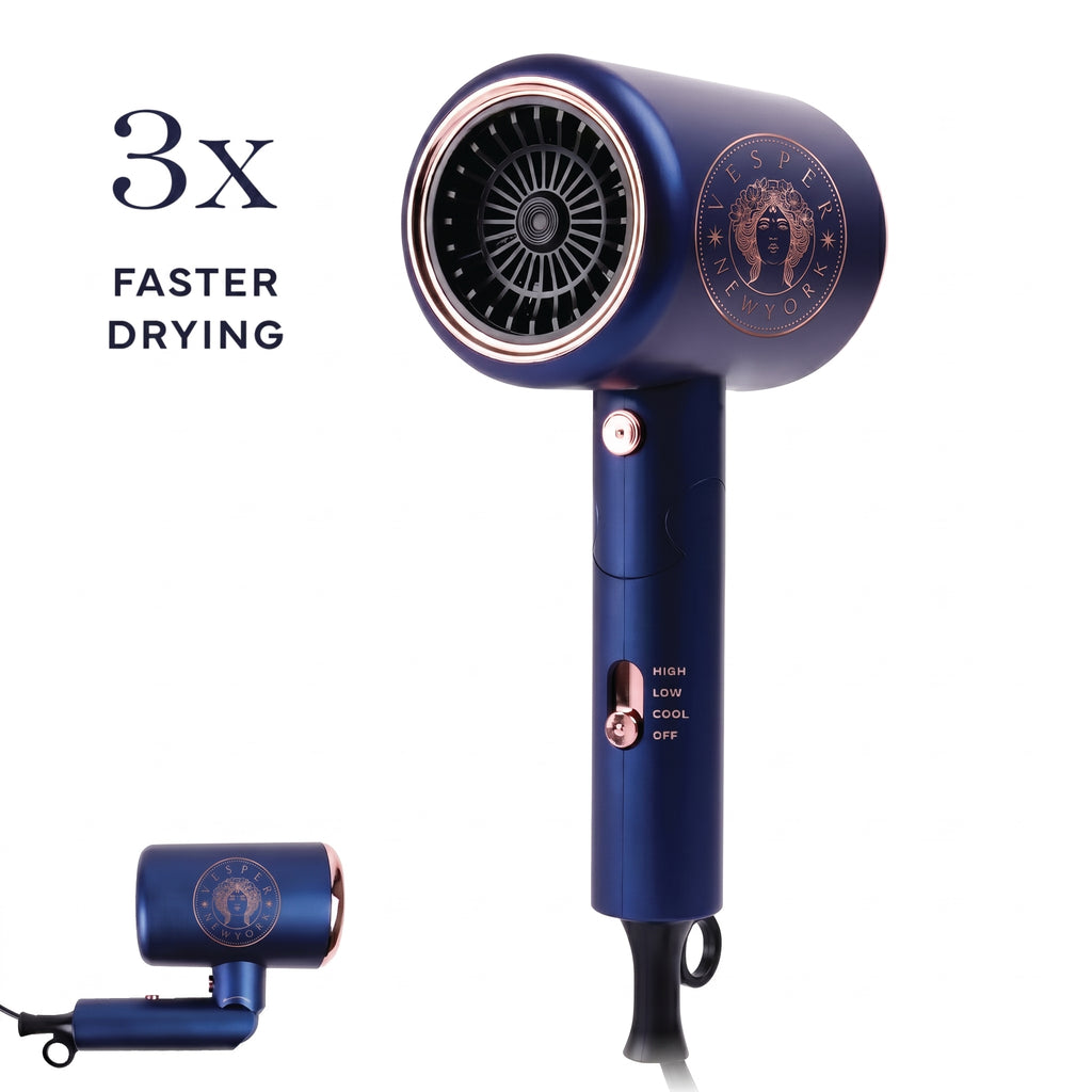 Salon Quality Turbo 3500 Foldable High-Speed Hair Dryer | Midnight Blue