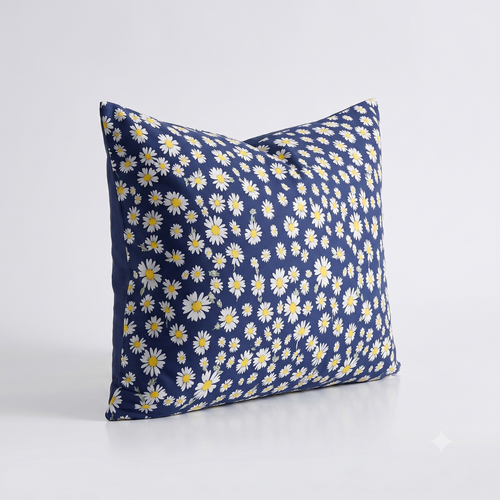 100% Silk Daisy Vesper Blue Pillowcase