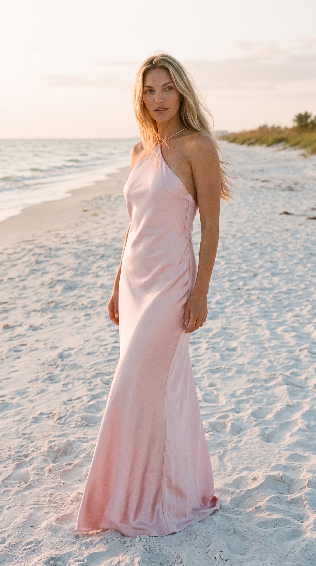 The Aphrodite Liquid Rose Quartz Gown