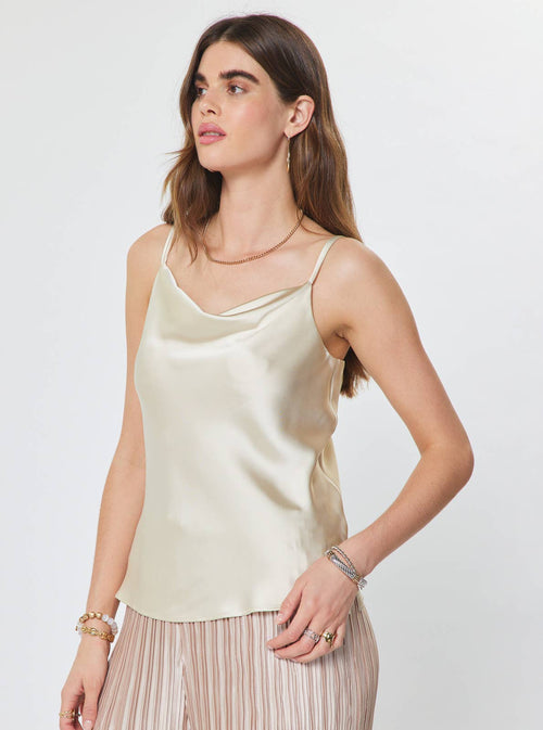 Cowl Neck Satin Cami Top