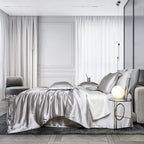 Premium Grey Mulberry Silk Bedding Set