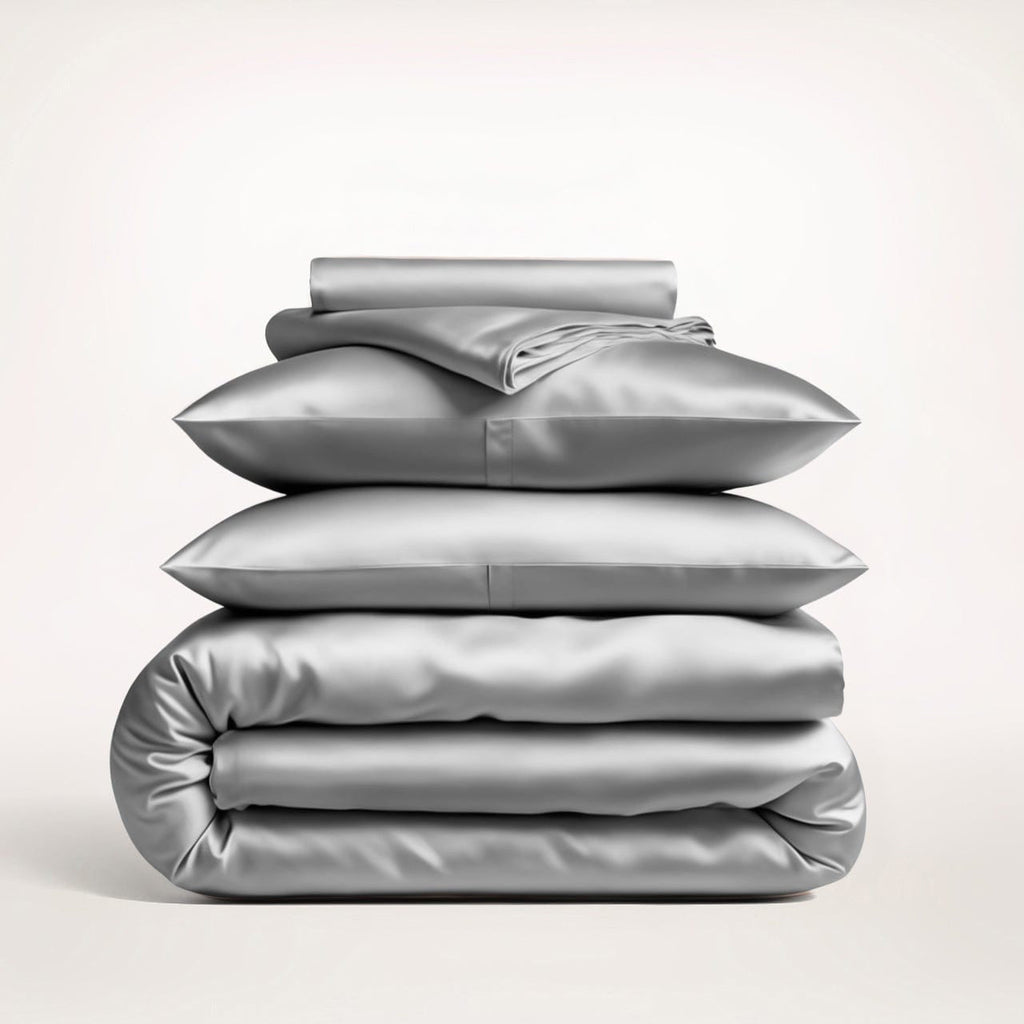Premium Grey Mulberry Silk Bedding Set