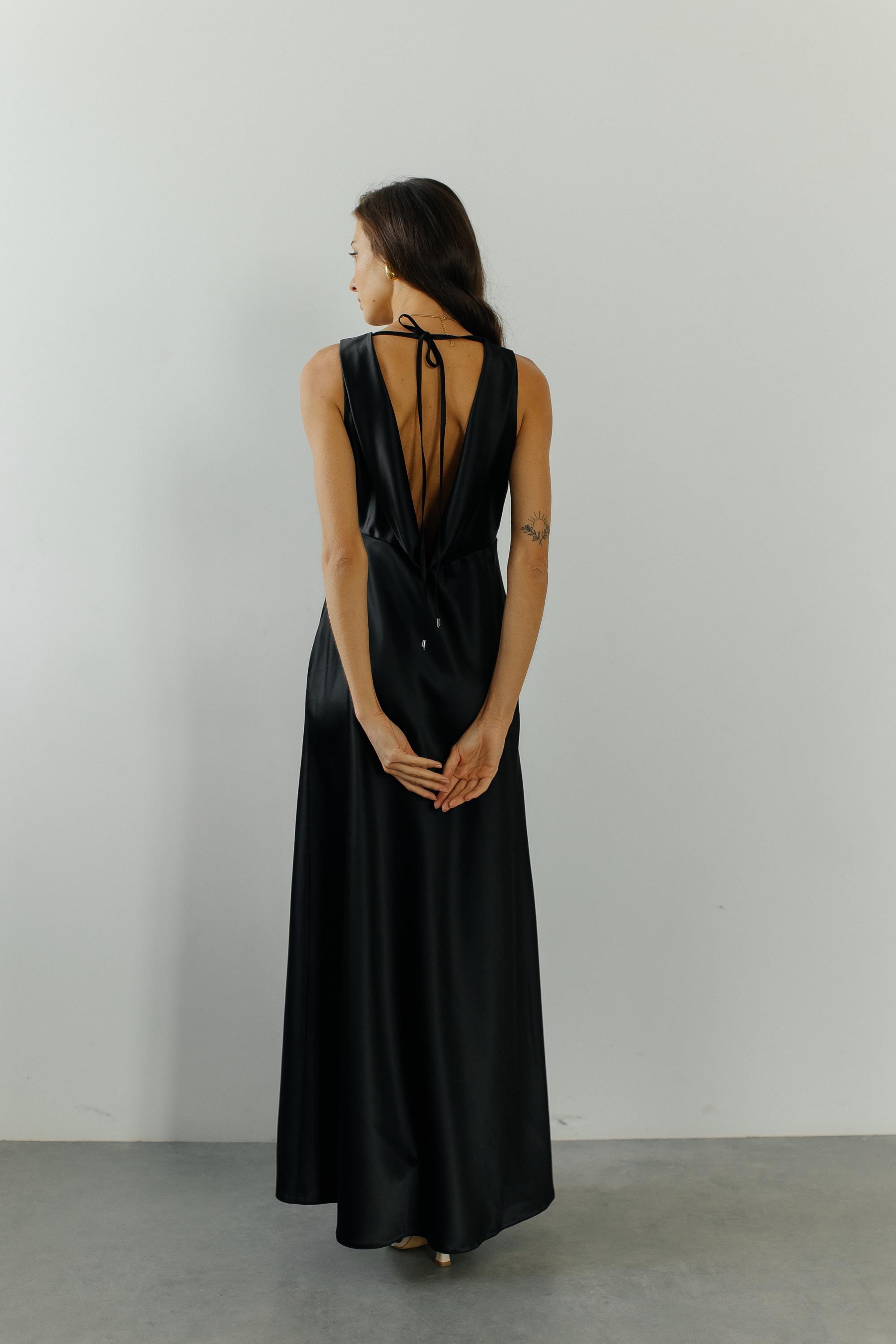 Ivory Silk Bridesmaid Dress: Open Back A-Line Maxi