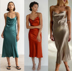 Mulberry silk slip midi dress with cowl neck in Colors - Final Sale