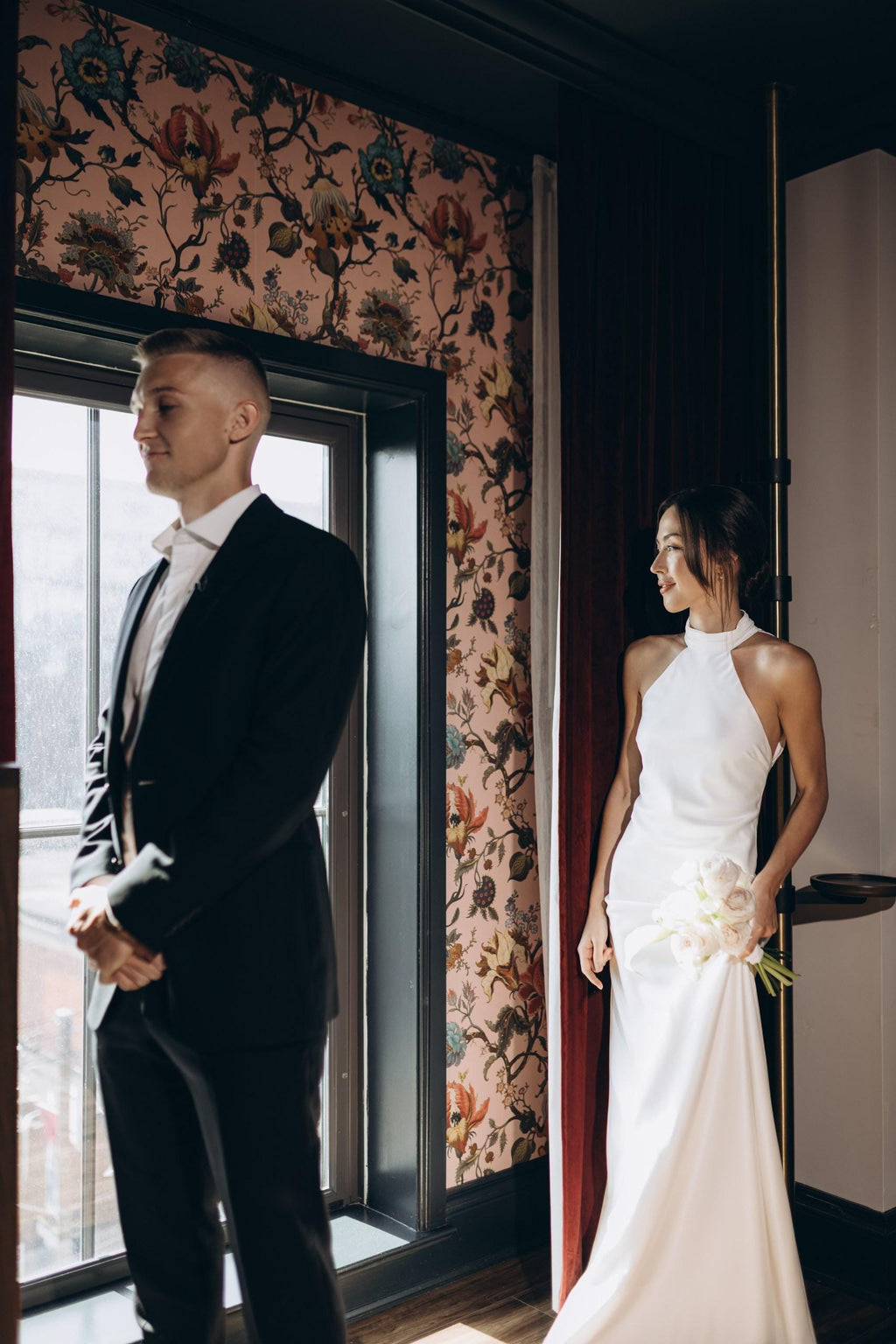 Civil Wedding Dress. Simple Wedding Dress. Ivory civil wedding gown. White Satin Dress. Maxi Satin Silk Dress. Open Back civil wedding dress