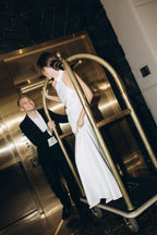 Civil Wedding Dress. Simple Wedding Dress. Ivory civil wedding gown. White Satin Dress. Maxi Satin Silk Dress. Open Back civil wedding dress