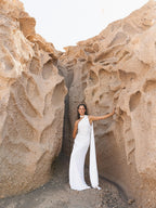 Satin Silk Maxi Dress: Brown Backless Wedding Guest Dress