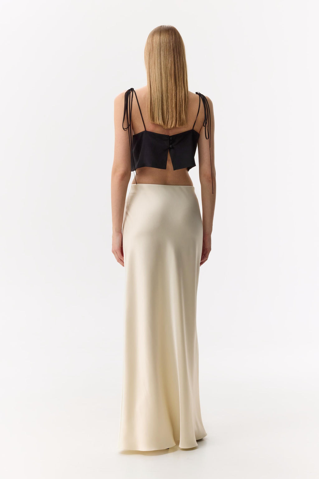 Elegant 100% Silk Separates | Minimalist Slip Tank Top and Maxi Skirt set - premium mulberry silk satin - heavy double-faced