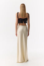 Elegant 100% Silk Separates | Minimalist Slip Tank Top and Maxi Skirt set - premium mulberry silk satin - heavy double-faced