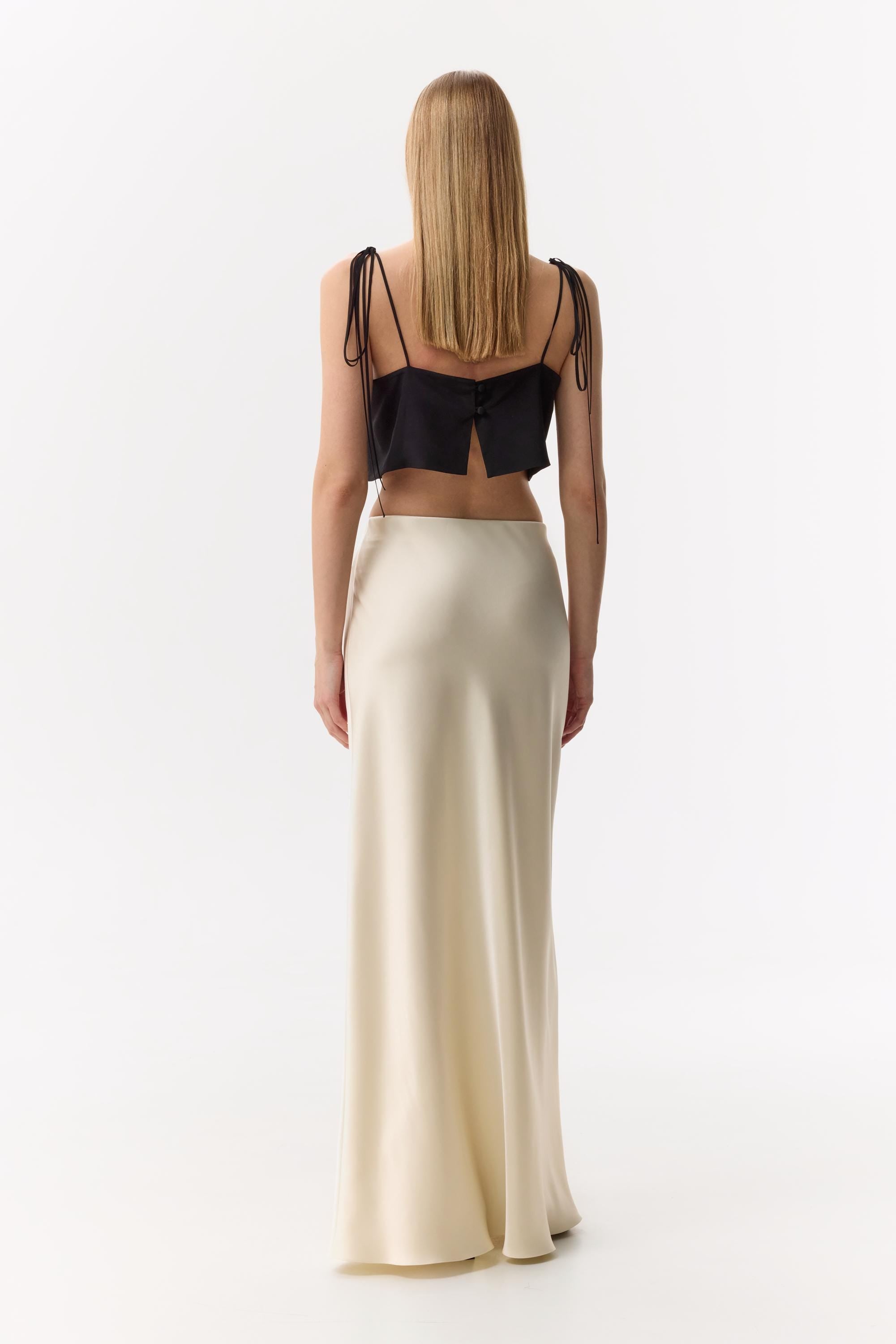 Elegant 100% Silk Separates | Minimalist Slip Tank Top and Maxi Skirt set - premium mulberry silk satin - heavy double-faced