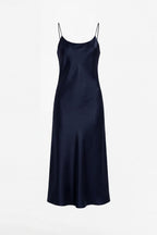 100% Silk Satin Midi Slip Dress – Classic Bias Cut Spaghetti Strap Cami Dress, 22 Momme Casual Cocktail Wedding guest - Different Colors