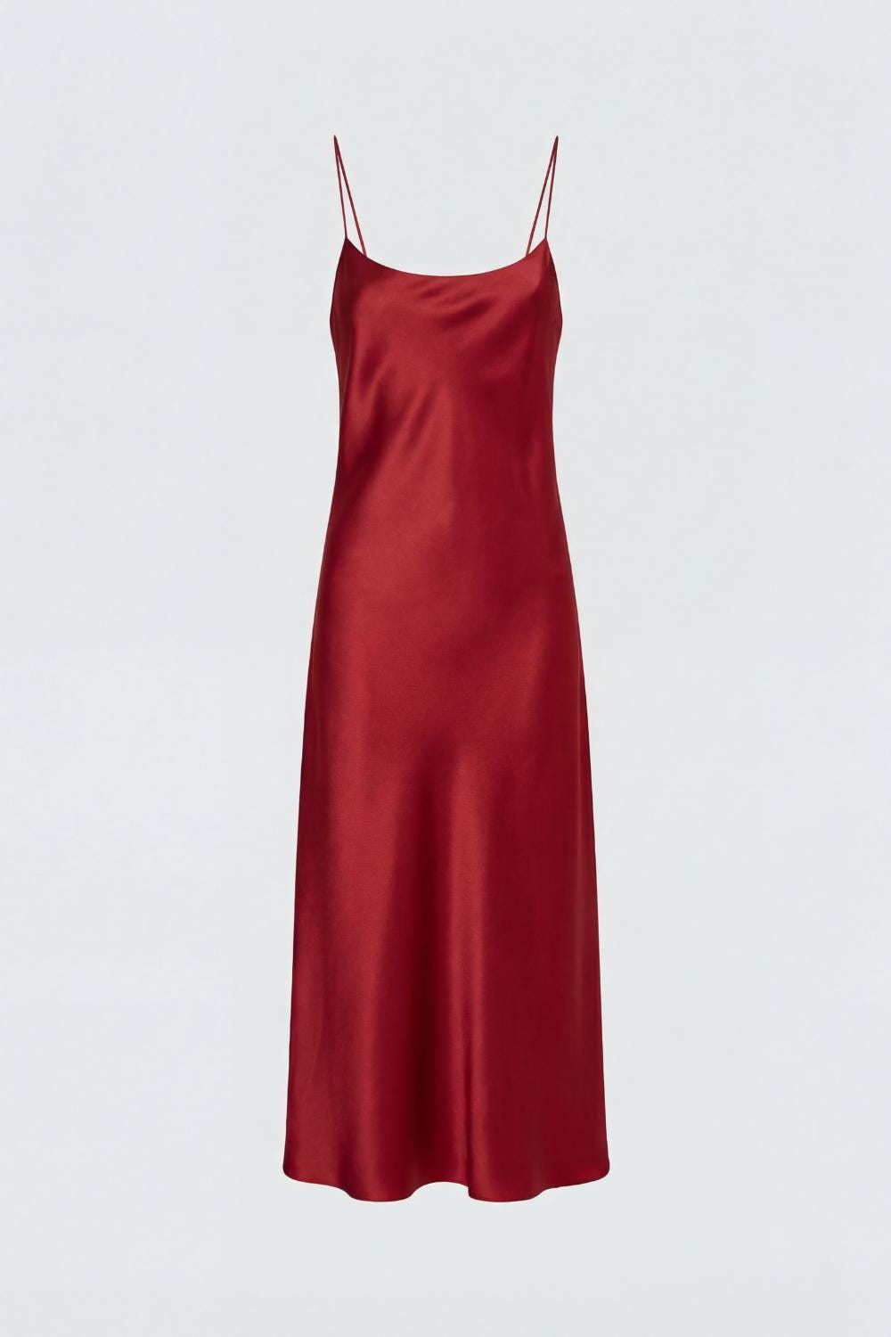 100% Silk Satin Midi Slip Dress – Classic Bias Cut Spaghetti Strap Cami Dress, 22 Momme Casual Cocktail Wedding guest - Different Colors