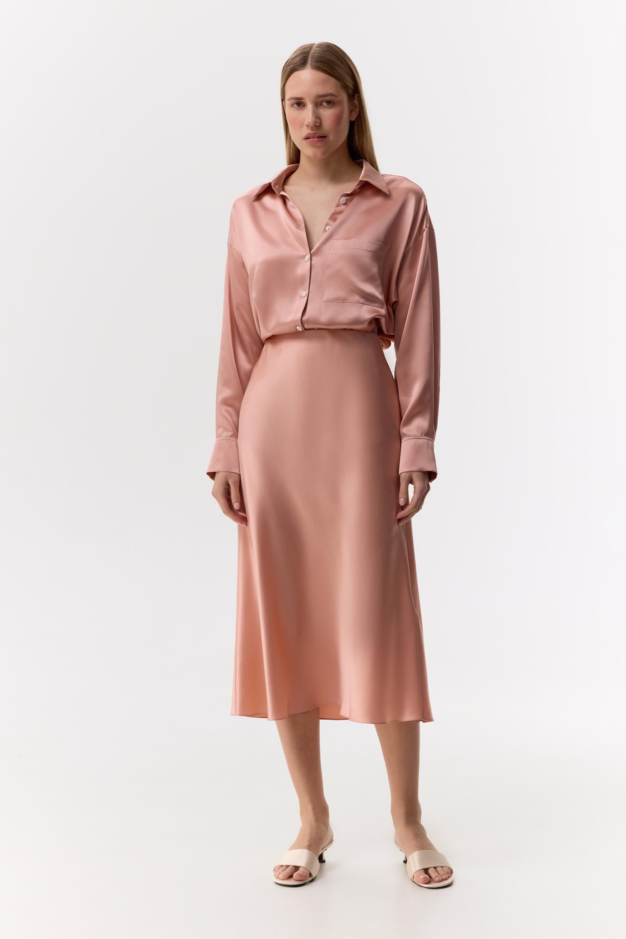 100% mulberry silk slip skirt Silk satin skirt in Colors Bias cut - Final Sale