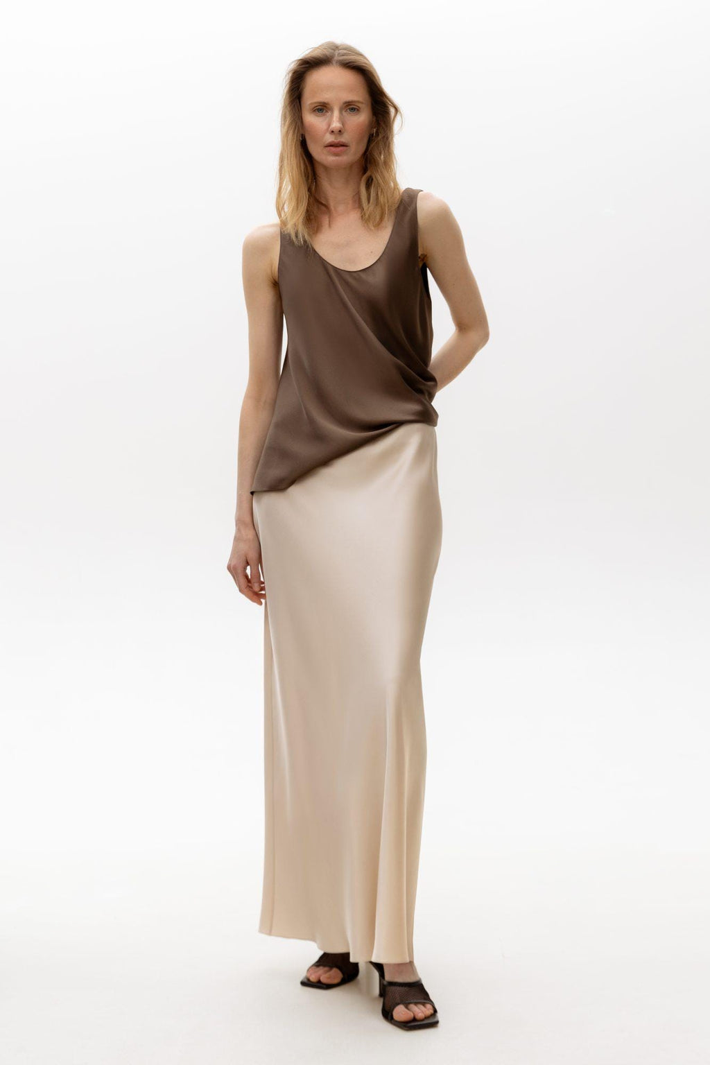 100% mulberry silk slip skirt Silk satin skirt in Colors Bias cut - Final Sale