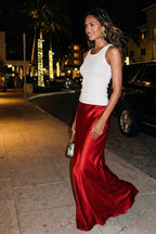 100% mulberry silk slip skirt Silk satin skirt in Colors Bias cut - Final Sale