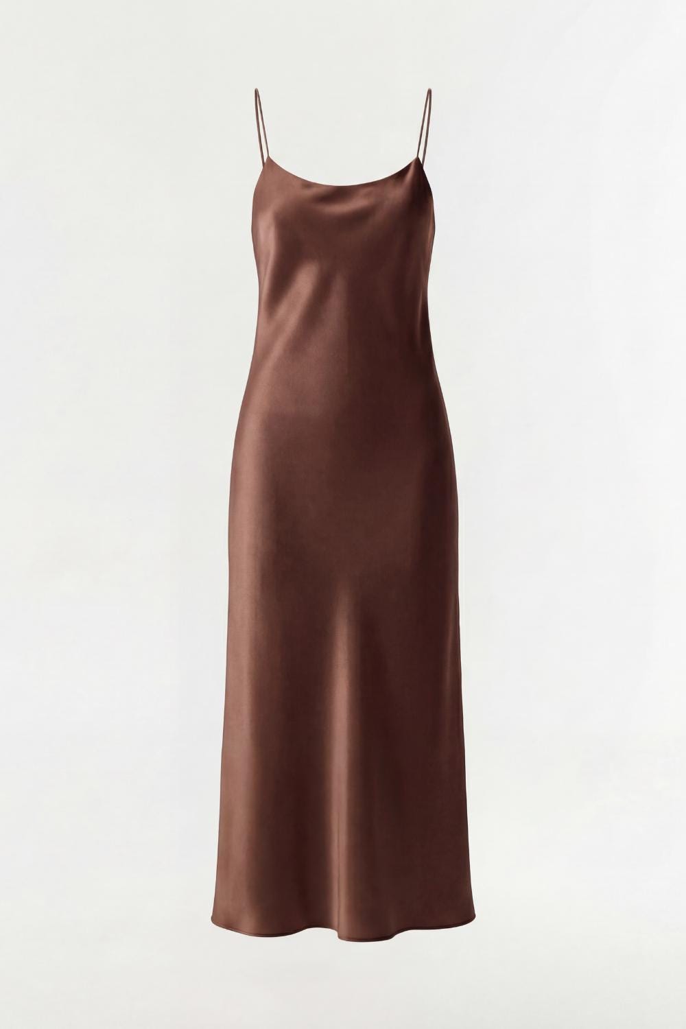 100% Silk Satin Midi Slip Dress – Classic Bias Cut Spaghetti Strap Cami Dress, 22 Momme Casual Cocktail Wedding guest - Different Colors