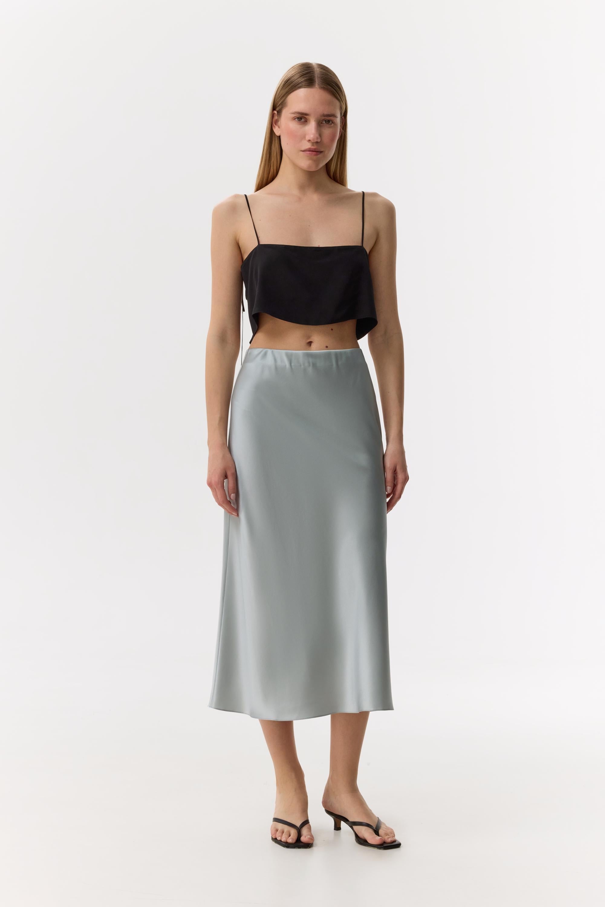100% mulberry silk slip skirt Silk satin skirt in Colors Bias cut - Final Sale