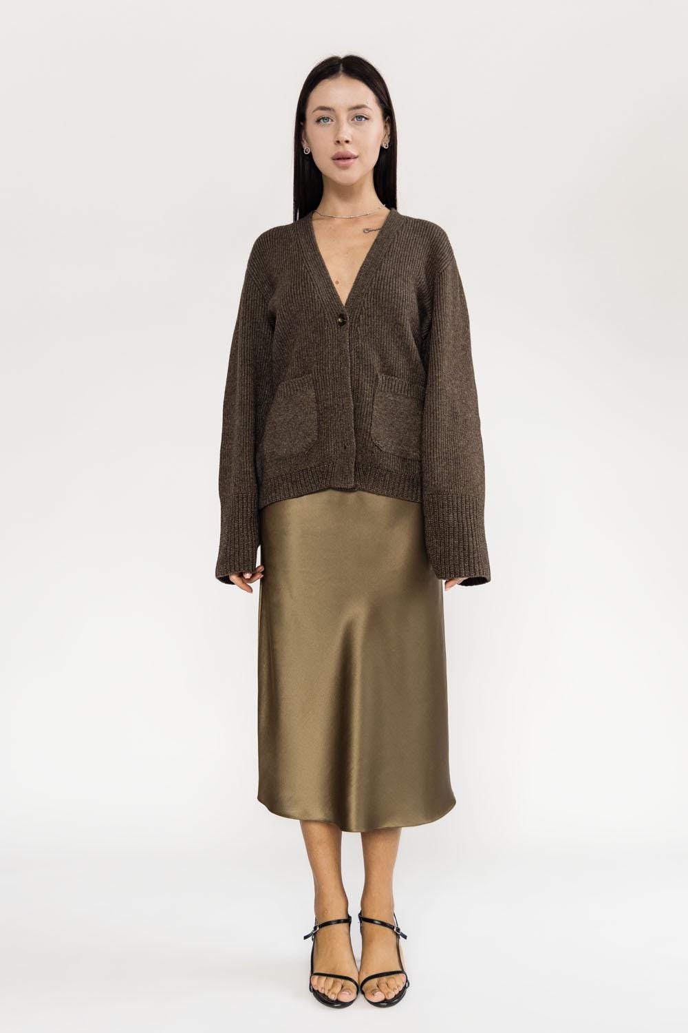 100% mulberry silk slip skirt Silk satin skirt in Colors Bias cut - Final Sale