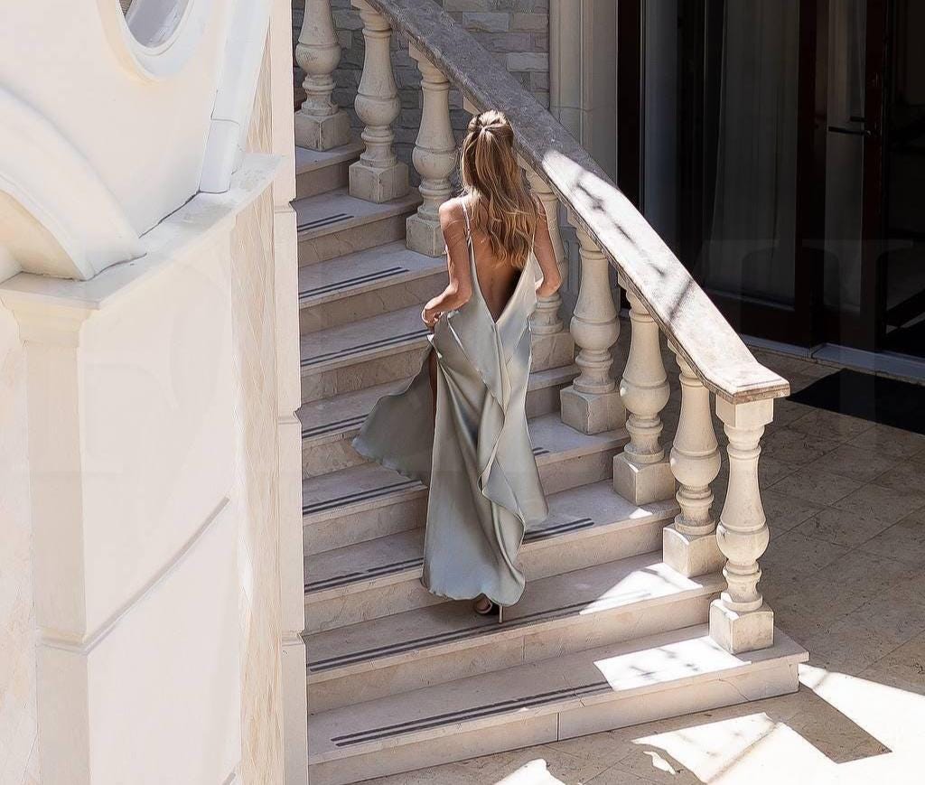 Bridesmaid Maxi Dress, Olive Satin Cowl Neck Slip Dress, Backless Ruffle Dress, Elegant Wedding Guest Dress, Sage Green Maxi Dress