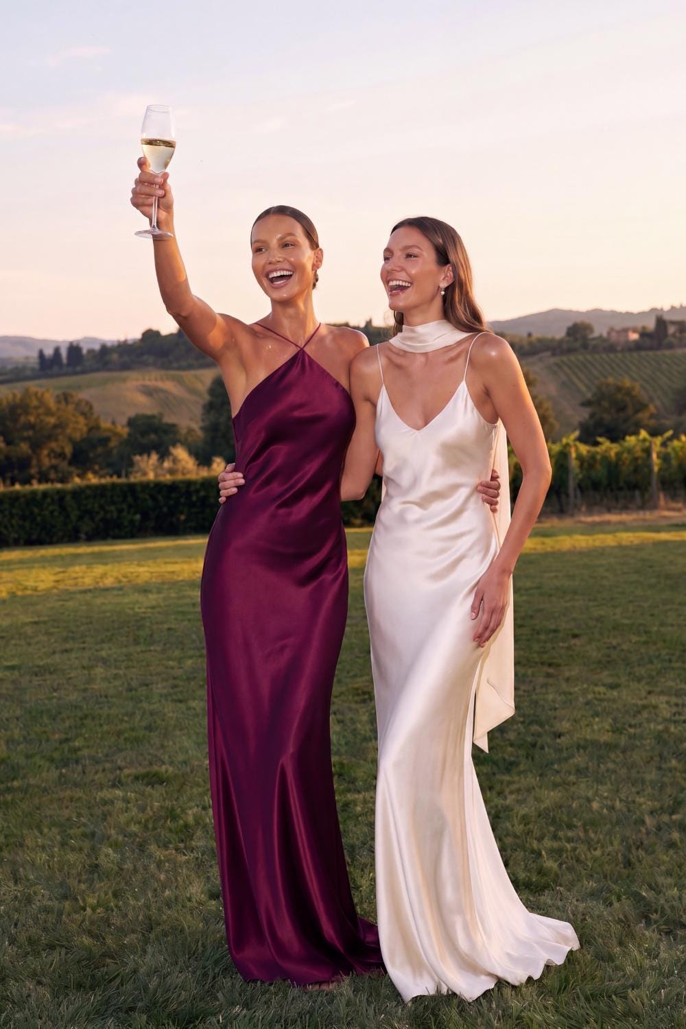Backless halter formal dress Plum satin bias cut slip gown Pure mulberry 100% silk maxi dress wine color Wedding guest dress
