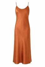 Mulberry Silk Slip Dress | Bias Cut Silk Round Neck Midi Dress