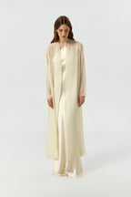 Simple 100% Silk Slip Wedding Dress | Backless Elegant Bridal Gown with halter neck - premium heavy pure mulberry silk satin