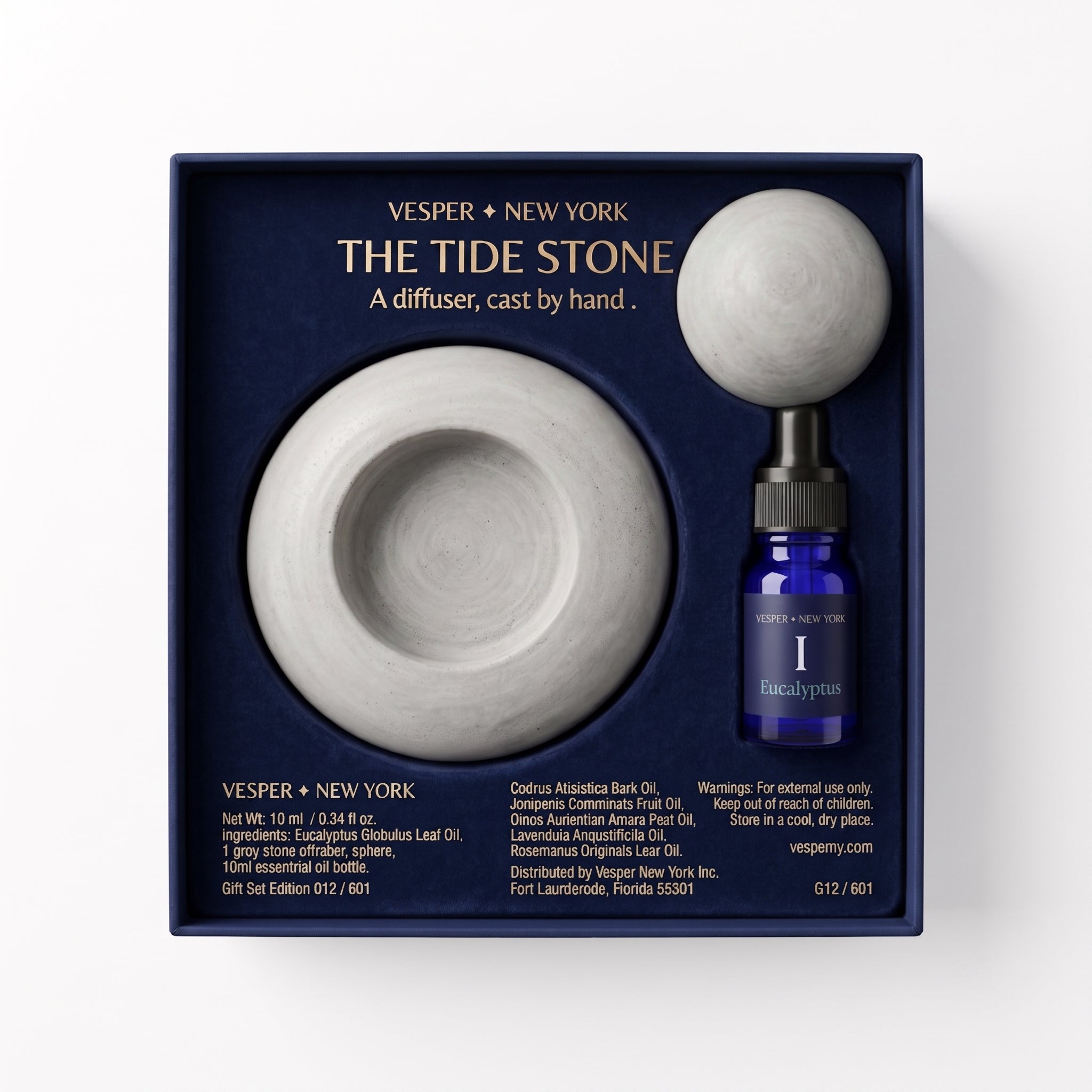 The Tide Stone Minimalist Concrete Essential Oil Diffuser Set | Includes (1) 10ml Essential Oil