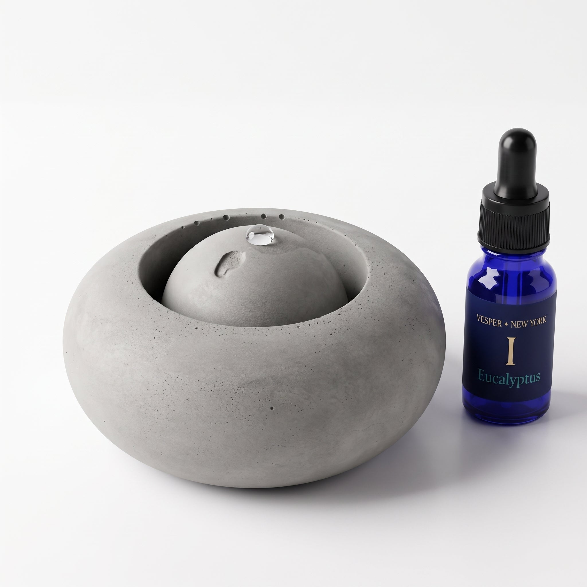 The Tide Stone Minimalist Concrete Essential Oil Diffuser Set | Includes (1) 10ml Essential Oil