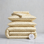 Wildbloom Pearl Ivory Sunlit Daisy Mulberry Silk Bedding Set