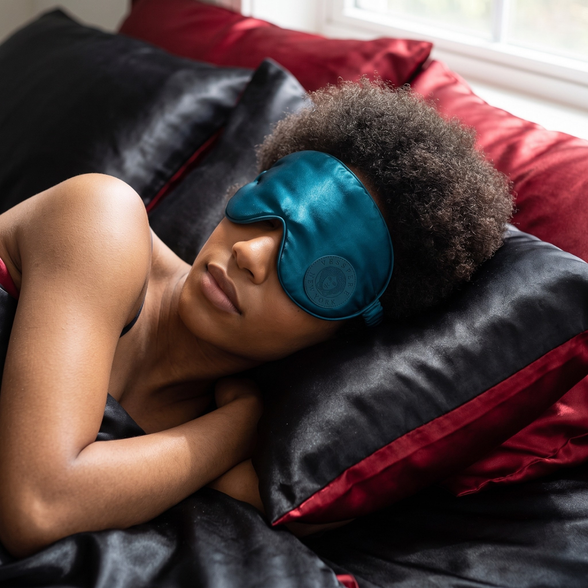 Vesper Blue Silk Sleep Eye Mask